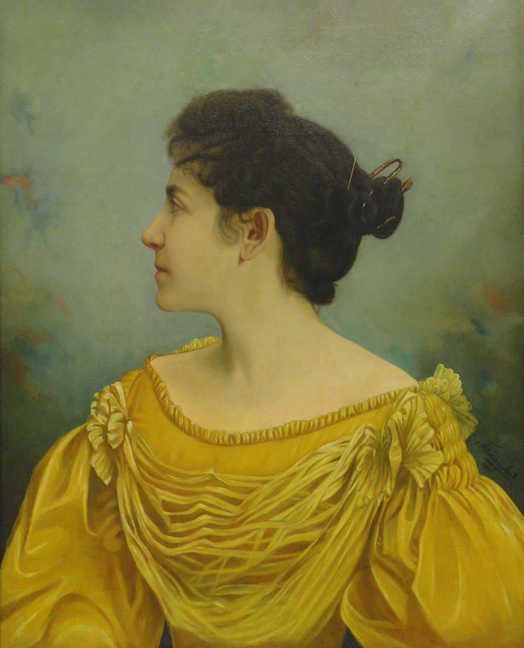 Портрет младе жене у жутом